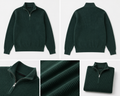 Ribbed Quarter-Zip Sweater — Forest Green